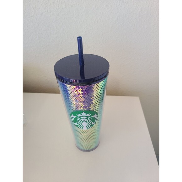 Starbucks 2020 Holiday Purple Iridescent Sequin Tumbler - 24oz Venti Cold Cup - Picture 2 of 4
